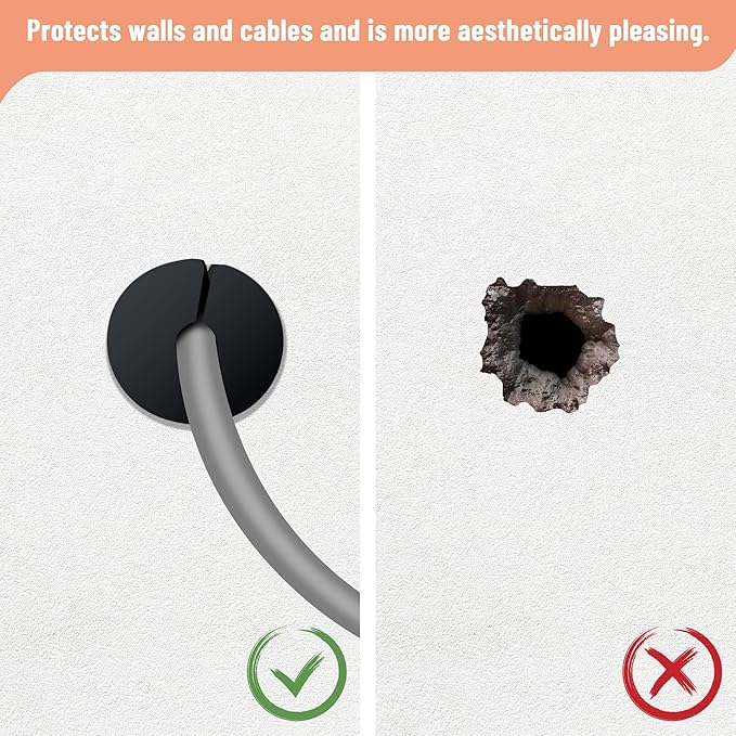 Cable Routing Kit for Starlink for 1 inch Wall Hole, Wall Bushing Grommet, Starlink Accessories, Silicone Cable Wall Pass, Starlink Anti-Slip Wall Grommets for Cables (1 inch) 2 Pcs