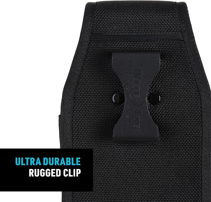 Nite Ize Clip Case Hardshell Universal Rugged Holster - Protective Phone Holder with Belt Clip - Holster for Men's & Women's Belts - Utility Belt Phone Pouch - XX-Large, Black