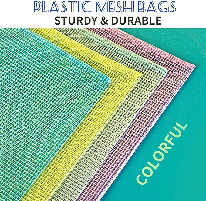 LEOBRO Mesh Zipper Pouch Bags, 13.2"x 9.2" Zipper Pouch, 4 pcs Mesh Bags with Zipper, Storage Bags Pouch for Organization Toy Puzzles Board Game Travel, File Jackets & File Pockets
