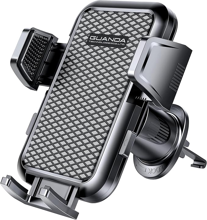 Car Phone Holder Mount for Air Vent, [Never Shake Hook Clip] 360° Adjustable Vent Clip, Compatible with Big Phones,Thick Cases, Phone Holders for Your Car–Fits iPhone, Samsung and Android