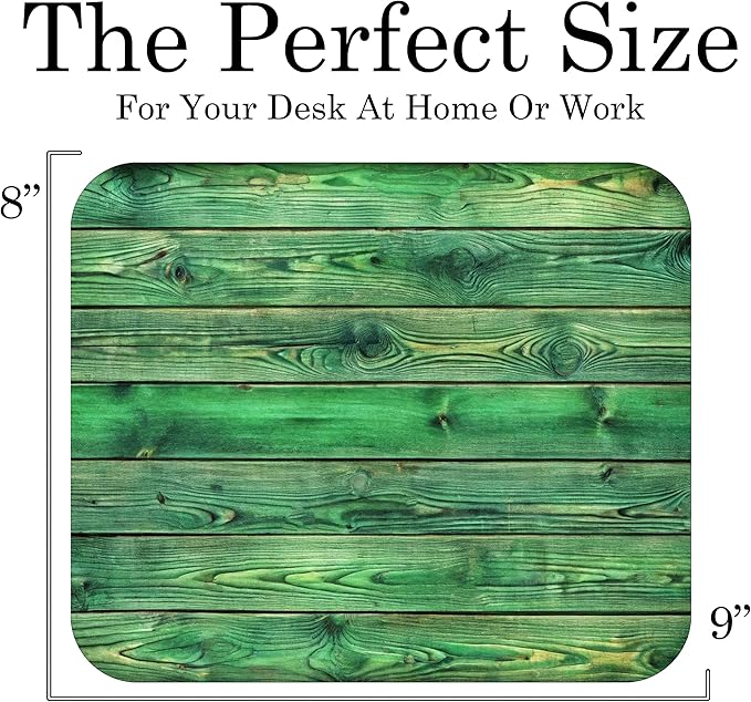 Green Wood Decorative Colorful Mouse Pad Mat Mousepad for Desk Computer Laptop PC Gaming Home or Office Gift (Green Wood MP28)