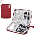 SELLYFELLY Travel Electronics Organizer Portable Cable Organizer Bag for Storage Electronic Accessories Case for Cord,Phone,Charger,Flash Drive (Wine Red)