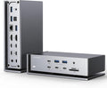 iVANKY FusionDock Max 1 Dual Thunderbolt 4 Chips, 20-in-1 Quad 6K@60Hz Monitor MacBook Docking Station, 40Gbps Dock for Mac M1/M2/M3 Pro/Max, 2HDMI 2.0, 96W PD, 10Gbps USB, 2.5 GbE, Silver