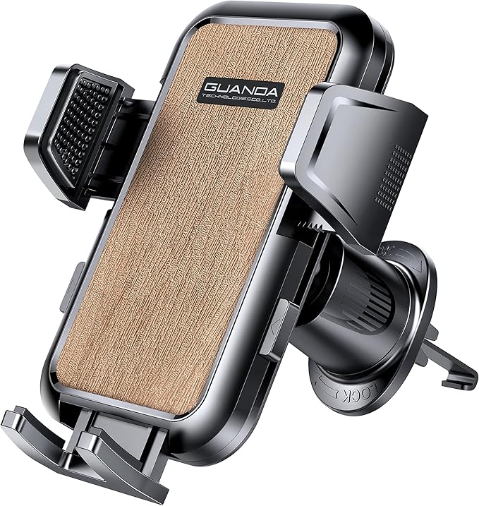 Car Phone Holder Mount for Air Vent, [Never Shake Hook Clip] 360° Adjustable Vent Clip, Compatible with Big Phones,Thick Cases, Phone Holders for Your Car–Fits iPhone, Samsung and Android