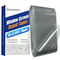 KING MOUNTAIN Black Window Screen Repair Tape,3inX35FT Heavy Duty Screen Repair Kit for Window Screen and Screen Door Tears Holes,Strong Adhesive & Waterproof Window Screen Patch, Weather Resistant