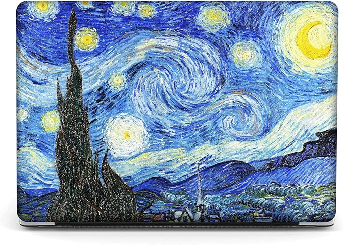 Compatible with MacBook Pro 13 inch Art Case Skin, 2022, 2021, 2020-2016 Release A2289/A2251/A2338 M1 Cover Hard Shell with Keyboard Cover & Screen Protector (The Starry Night by Vincent Van Gogh)