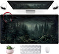 Cute Dark Gloomy Forest Desk Mat, Gothic XXL Large Extended Gaming Mouse Pad Mat, Non-Slip Rubber Base Mousepad Computer Keyboard and Mouse Mat, Desk Pad with Stitched Edges, 31.5x15.75 in