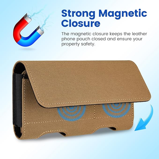 Mopaclle Nylon Phone Holster with Belt Clip for iPhone 17 Pro / 17, iPhone 16 Pro 16,15 Pro 15, iPhone 14, 14 Pro,13 Pro,Samsung Galaxy S25 S24 S23, S22,S21,Premium Cell Phone Belt Holder Pouch Cover