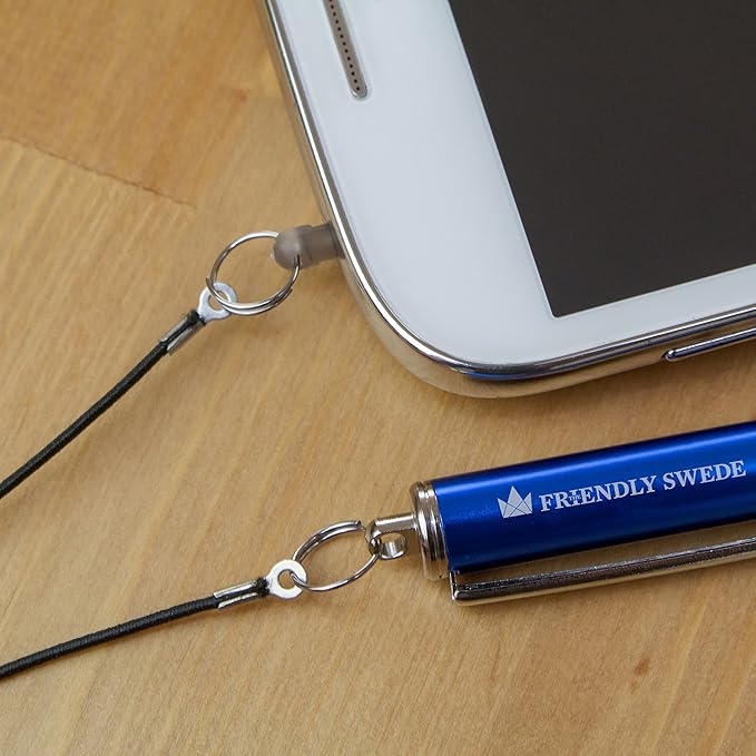 The Friendly Swede Mesh Tip Stylus Pen for Touchscreen — 3-Pack Micro-Knit Capacitive Stylus Pen for iPad & iPhone with 3 Replaceable Fiber Tips, Elastic Lanyards & Screen Cleaning Cloth