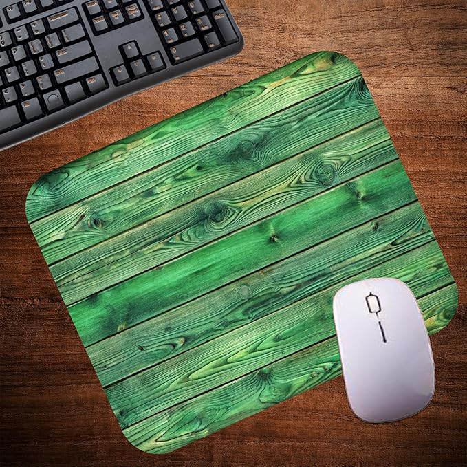 Green Wood Decorative Colorful Mouse Pad Mat Mousepad for Desk Computer Laptop PC Gaming Home or Office Gift (Green Wood MP28)
