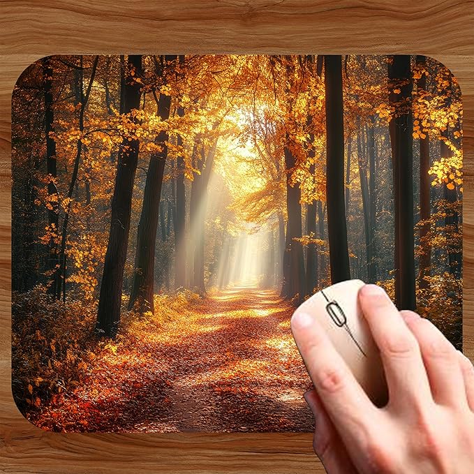 Fall Season Mouse Pad Mat Mousepad for Desk Computer Laptop PC Gaming Home or Office Gift (Fall Path MP84)