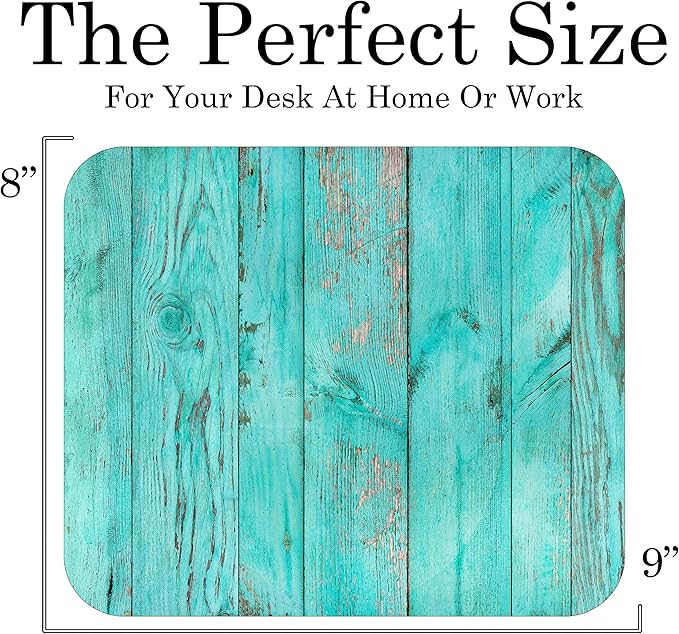 Decorative Colorful Mouse Pad Mat Mousepad for Desk Computer Laptop PC Gaming Home or Office Gift (Blue Aqua MP12)